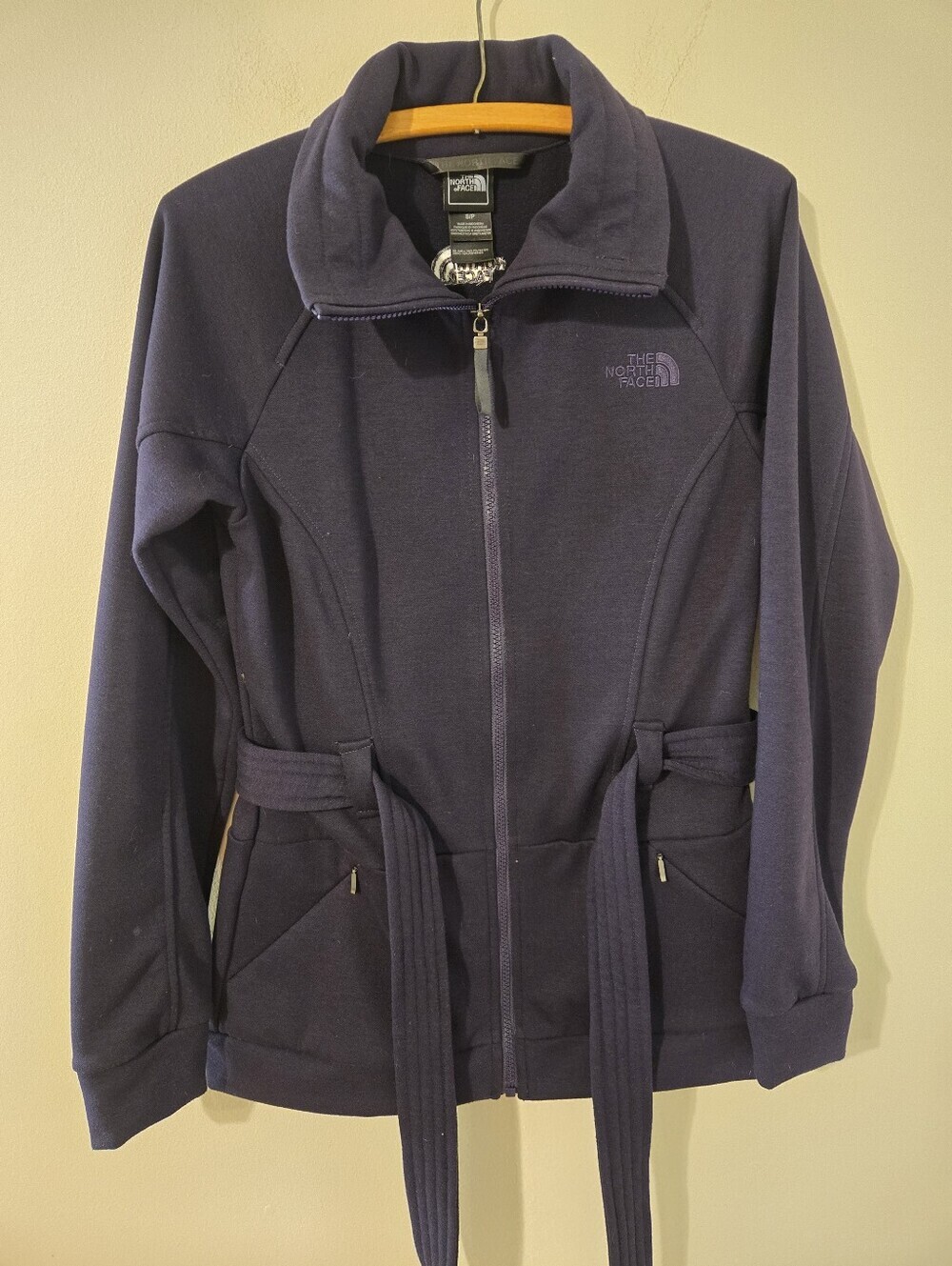 The North Face Women's Full Zip Belted Jacket Purple Small Cozy Fleece Softshell